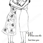 Women hugging coloring page original by thebusywoman.com