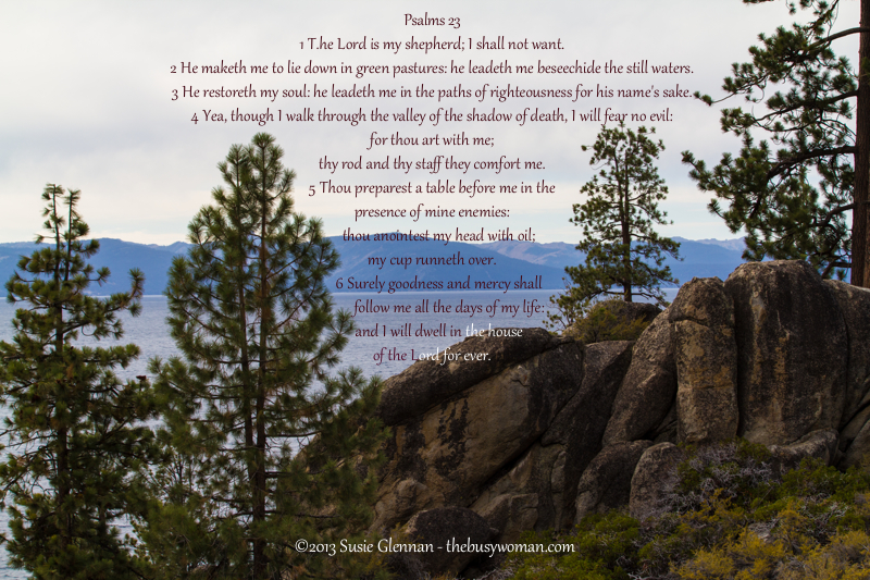 The Lord Is My Shepherd - Psalm 23 - The Busy Woman www.thebusywoman.com